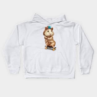 HAMSTER SKATEBOARDING Kids Hoodie